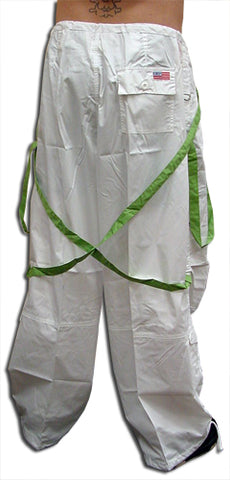 UFO Unisex Basic Strappy Pants (White/Green)