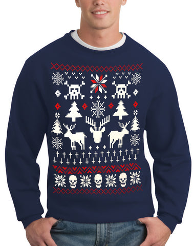 Ugly Christmas Sweater - 8 Bit Reindeer Crewneck Sweatshirt