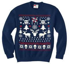 Ugly Christmas Sweater - 8 Bit Reindeer Crewneck Sweatshirt