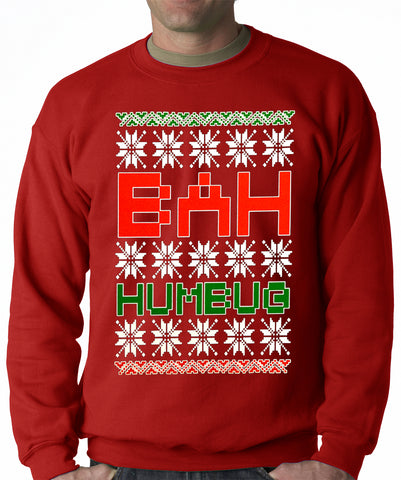 Ugly Christmas Sweater - BAH HUMBUG Adult Crewneck