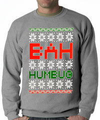 Ugly Christmas Sweater - BAH HUMBUG Adult Crewneck
