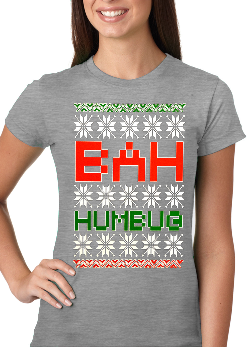 Ugly Christmas T-shirt - BAH HUMBUG Girls T-shirt