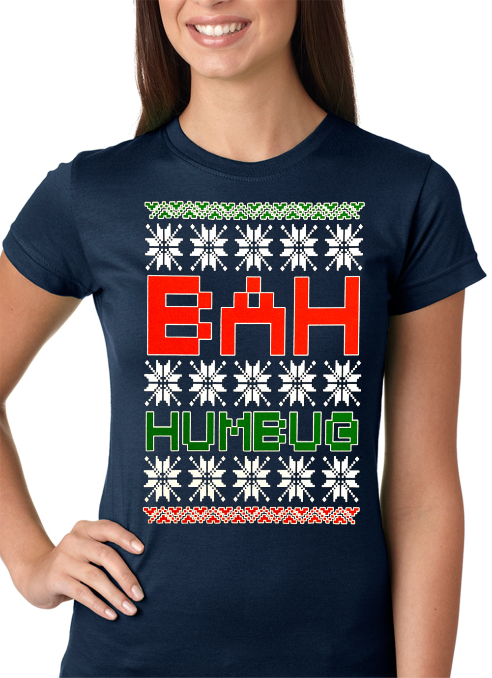Ugly Christmas T-shirt - BAH HUMBUG Girls T-shirt