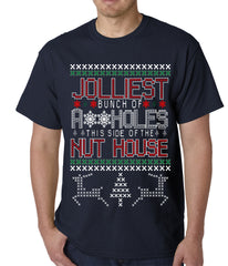 Ugly Christmas T-shirt - Jolliest Bunch Of A**Holes Mens T-shirt