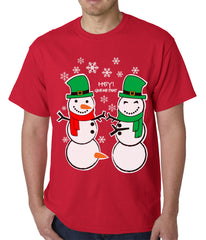 Ugly Christmas  T-shirt  Perverted Snowman Mens T-shirt