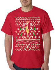 Ugly Christmas  T-shirt  - Sexy Stripper on a Pole Mens T-shirt