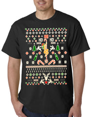 Ugly Christmas  T-shirt  - Sexy Stripper on a Pole Mens T-shirt