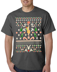 Ugly Christmas  T-shirt  - Sexy Stripper on a Pole Mens T-shirt