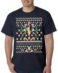 Ugly Christmas  T-shirt  - Sexy Stripper on a Pole Mens T-shirt