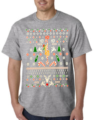 Ugly Christmas  T-shirt  - Sexy Stripper on a Pole Mens T-shirt