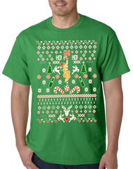 Ugly Christmas  T-shirt  - Sexy Stripper on a Pole Mens T-shirt
