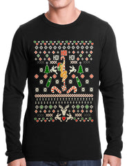 Ugly Christmas Thermal - Sexy Girl Stripper Pole Thermal Shirt