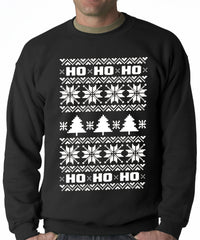 Ugly Christmas Sweater - Snowflake HO HO HO Adult Crewneck