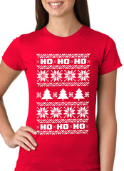 Ugly Christmas  T-shirt - Snowflake HO HO HO Girls T-shirt