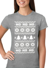 Ugly Christmas  T-shirt - Snowflake HO HO HO Girls T-shirt