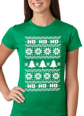 Ugly Christmas  T-shirt - Snowflake HO HO HO Girls T-shirt