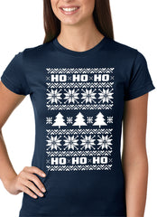 Ugly Christmas  T-shirt - Snowflake HO HO HO Girls T-shirt