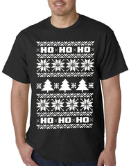 Ugly Christmas  T-shirt  - Snowflake HO HO HO Mens T-shirt
