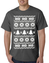 Ugly Christmas  T-shirt  - Snowflake HO HO HO Mens T-shirt