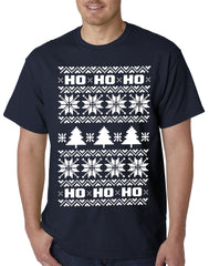 Ugly Christmas  T-shirt  - Snowflake HO HO HO Mens T-shirt