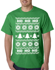 Ugly Christmas  T-shirt  - Snowflake HO HO HO Mens T-shirt