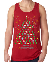 Ugly Christmas Tank Top - Emoji Christmas Tree Ugly Christmas Tank Top