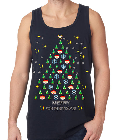 Ugly Christmas Tank Top - Emoji Christmas Tree Ugly Christmas Tank Top