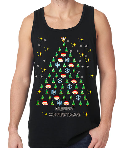 Ugly Christmas Tank Top - Emoji Christmas Tree Ugly Christmas Tank Top
