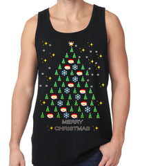 Ugly Christmas Tank Top - Emoji Christmas Tree Ugly Christmas Tank Top