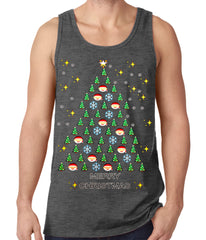 Ugly Christmas Tank Top - Emoji Christmas Tree Ugly Christmas Tank Top