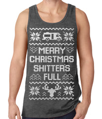 Ugly Christmas Tank Top - Merry Christmas Shitters Full Ugly Tank Top