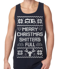 Ugly Christmas Tank Top - Merry Christmas Shitters Full Ugly Tank Top