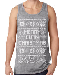 Ugly Christmas Tank Top - Merry Elfin Christmas Funny Ugly Christmas Tank Top