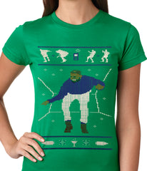 Ugly Christmas Tee - Dancing Man Ladies T-shirt