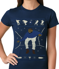 Ugly Christmas Tee - Dancing Man Ladies T-shirt