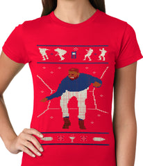 Ugly Christmas Tee - Dancing Man Ladies T-shirt