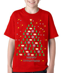 Ugly Christmas Tee - Emoji Christmas Tree Ugly Christmas Kids T-shirt