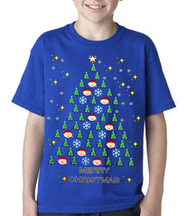 Ugly Christmas Tee - Emoji Christmas Tree Ugly Christmas Kids T-shirt