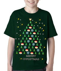 Ugly Christmas Tee - Emoji Christmas Tree Ugly Christmas Kids T-shirt