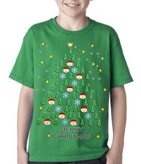 Ugly Christmas Tee - Emoji Christmas Tree Ugly Christmas Kids T-shirt