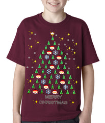 Ugly Christmas Tee - Emoji Christmas Tree Ugly Christmas Kids T-shirt