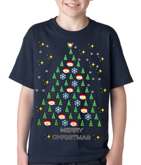 Ugly Christmas Tee - Emoji Christmas Tree Ugly Christmas Kids T-shirt