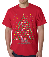 Ugly Christmas Tee - Emoji Christmas Tree Ugly Christmas Mens T-shirt
