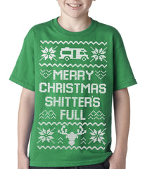 Ugly Christmas Tee - Merry Christmas Shitters Full Ugly Kids T-shirt