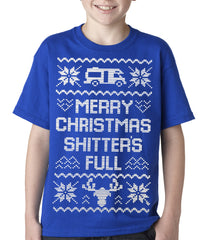 Ugly Christmas Tee - Merry Christmas Shitters Full Ugly Kids T-shirt