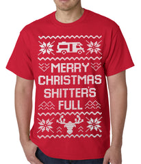 Ugly Christmas Tee - Merry Christmas Shitters Full Ugly Mens T-shirt
