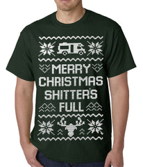 Ugly Christmas Tee - Merry Christmas Shitters Full Ugly Mens T-shirt