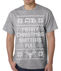 Ugly Christmas Tee - Merry Christmas Shitters Full Ugly Mens T-shirt