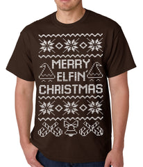 Ugly Christmas Tee - Merry Elfin Christmas Funny Ugly Christmas Mens T-shirt