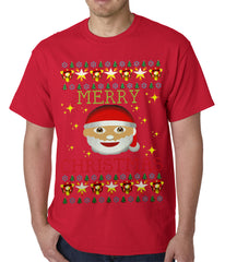 Ugly Christmas Tee - Ugly Christmas Tee - Emoji Santa Ugly Christmas Mens T-shirt